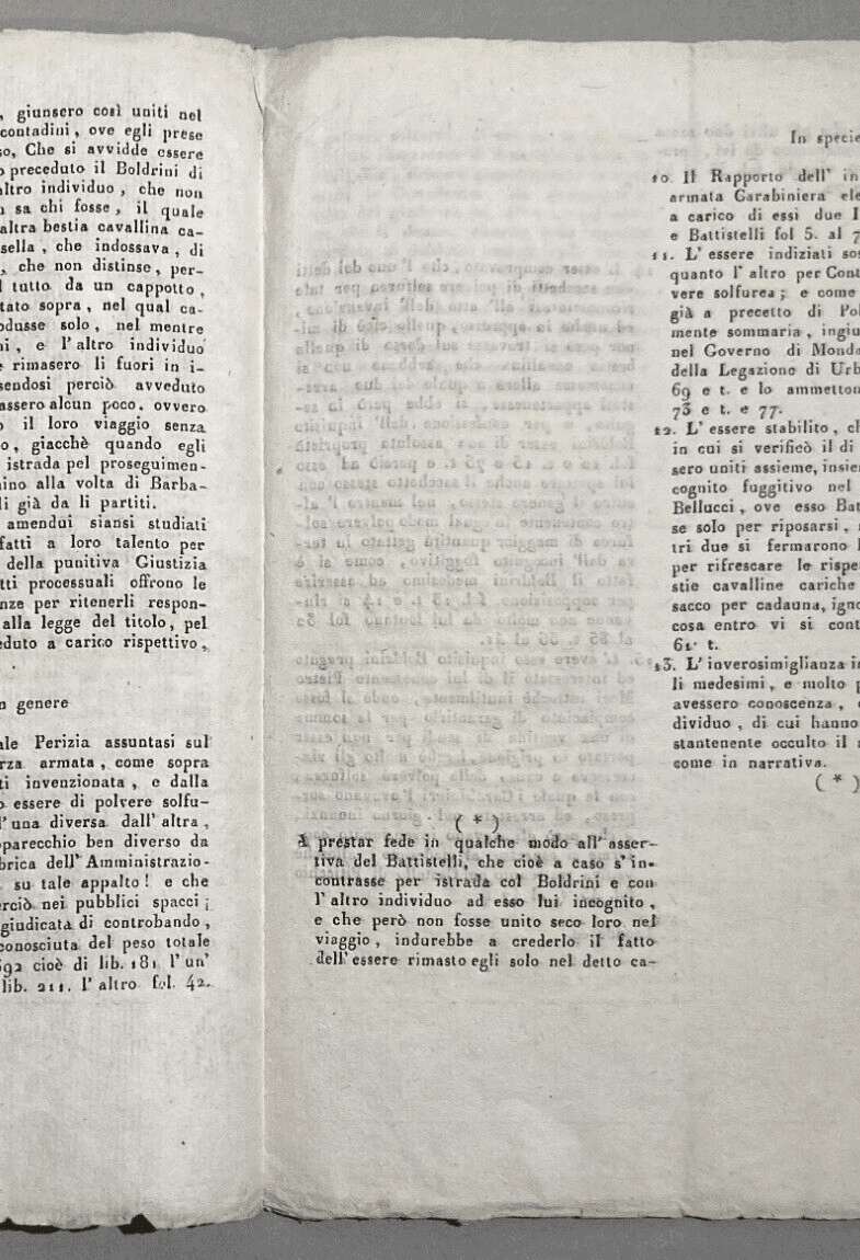 Marche, Ancona, Arcevia: Contrabbando Di Polvere Sulfurea E Ordine Pubblico, 1846