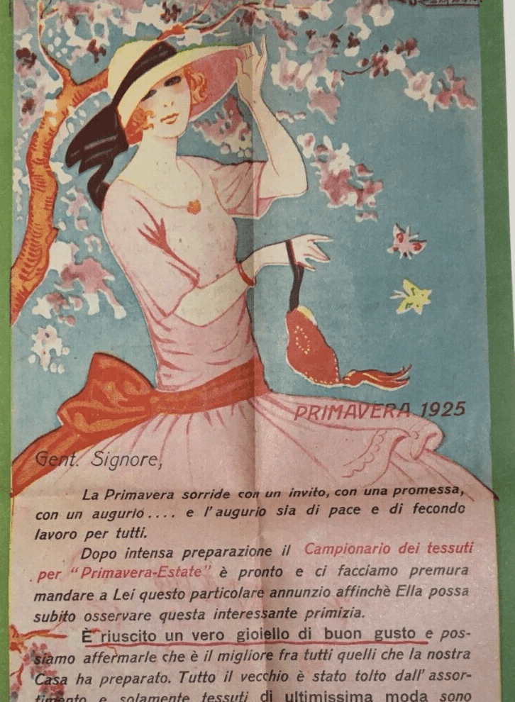 Locandina Pubblicitaria Artistica La Tessile: Moda E Tessuti, 1925