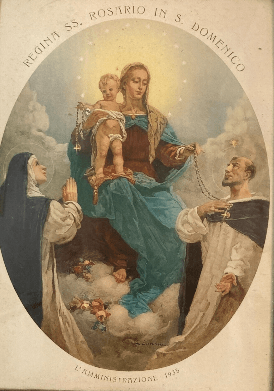 Madonna Del Rosario, San Domenico, Lanave   Stampa d'Epoca, 1935