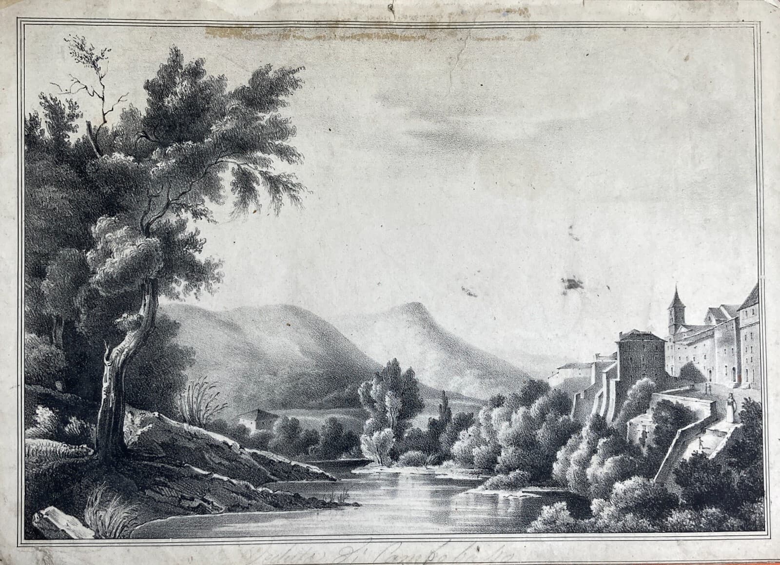 Dintorni Di Campobasso: Antica Veduta Paesaggistica Panoramica