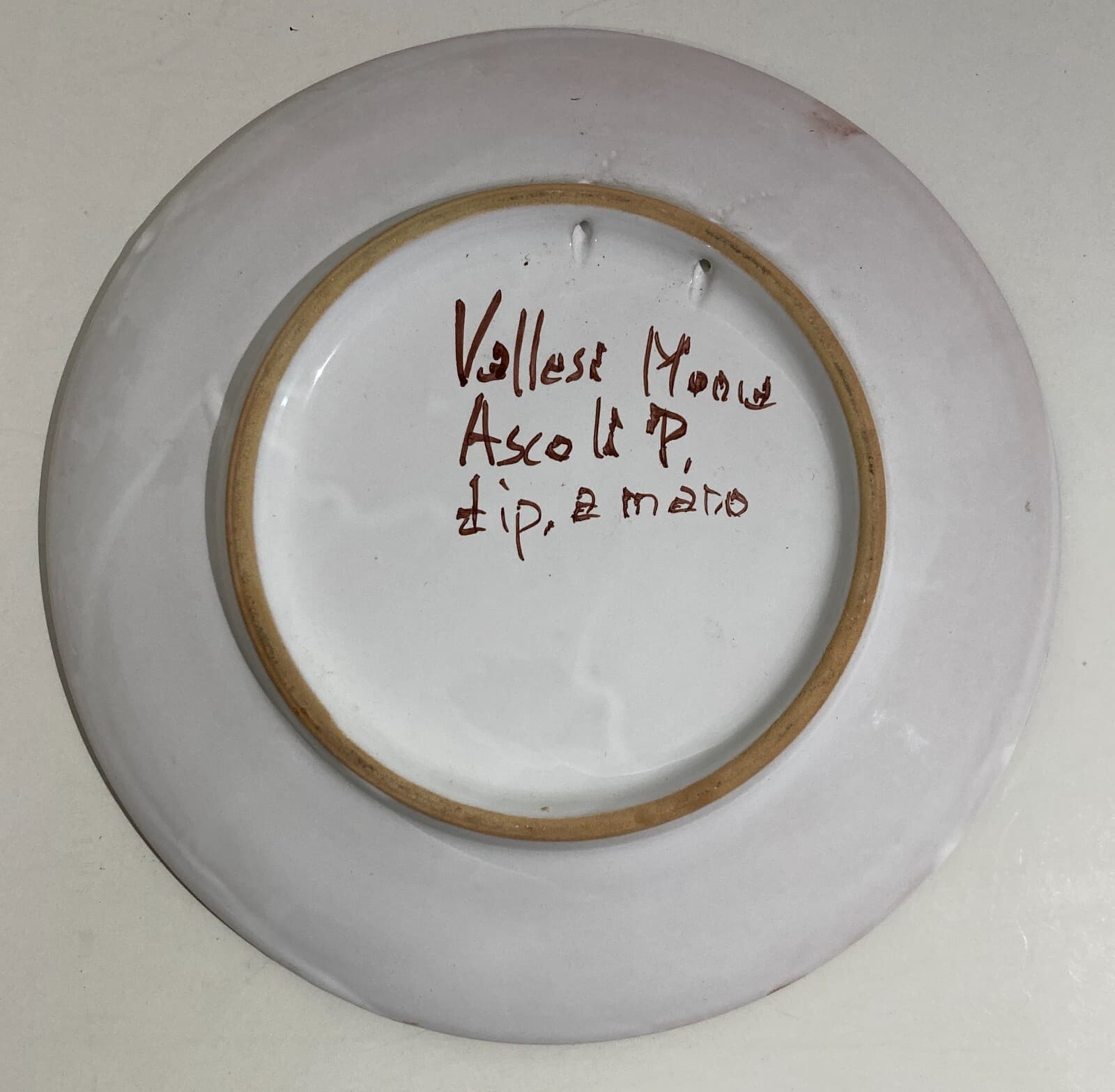 Marche, Ascoli Piceno, Montegallo: Ceramica Decorativa Con Paesaggio Dipinto Di Vallese