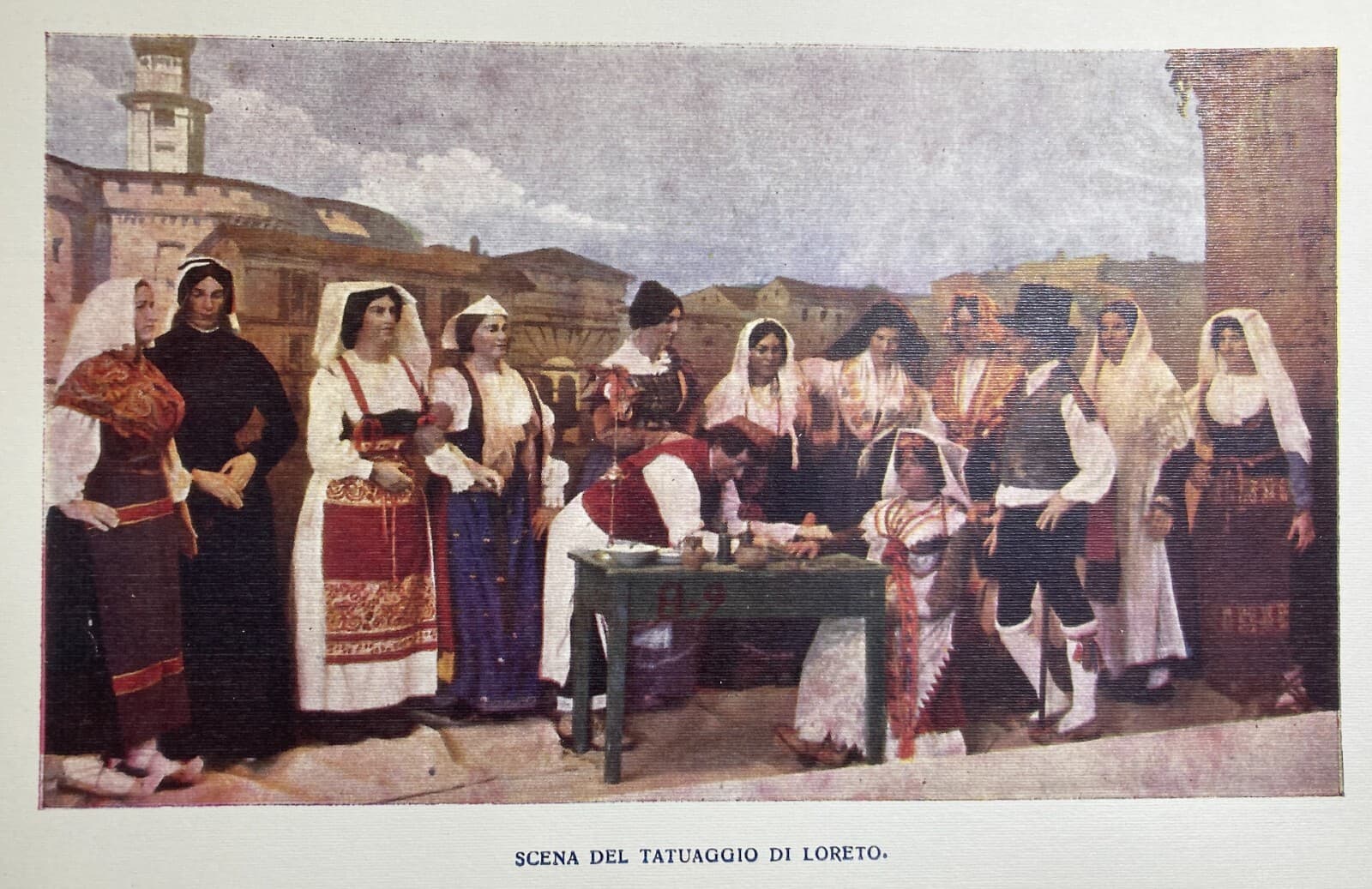 Arte, Folklore E Tatuaggi A Loreto, Marche. Grande Stampa A Colori, Rara Riedizione.