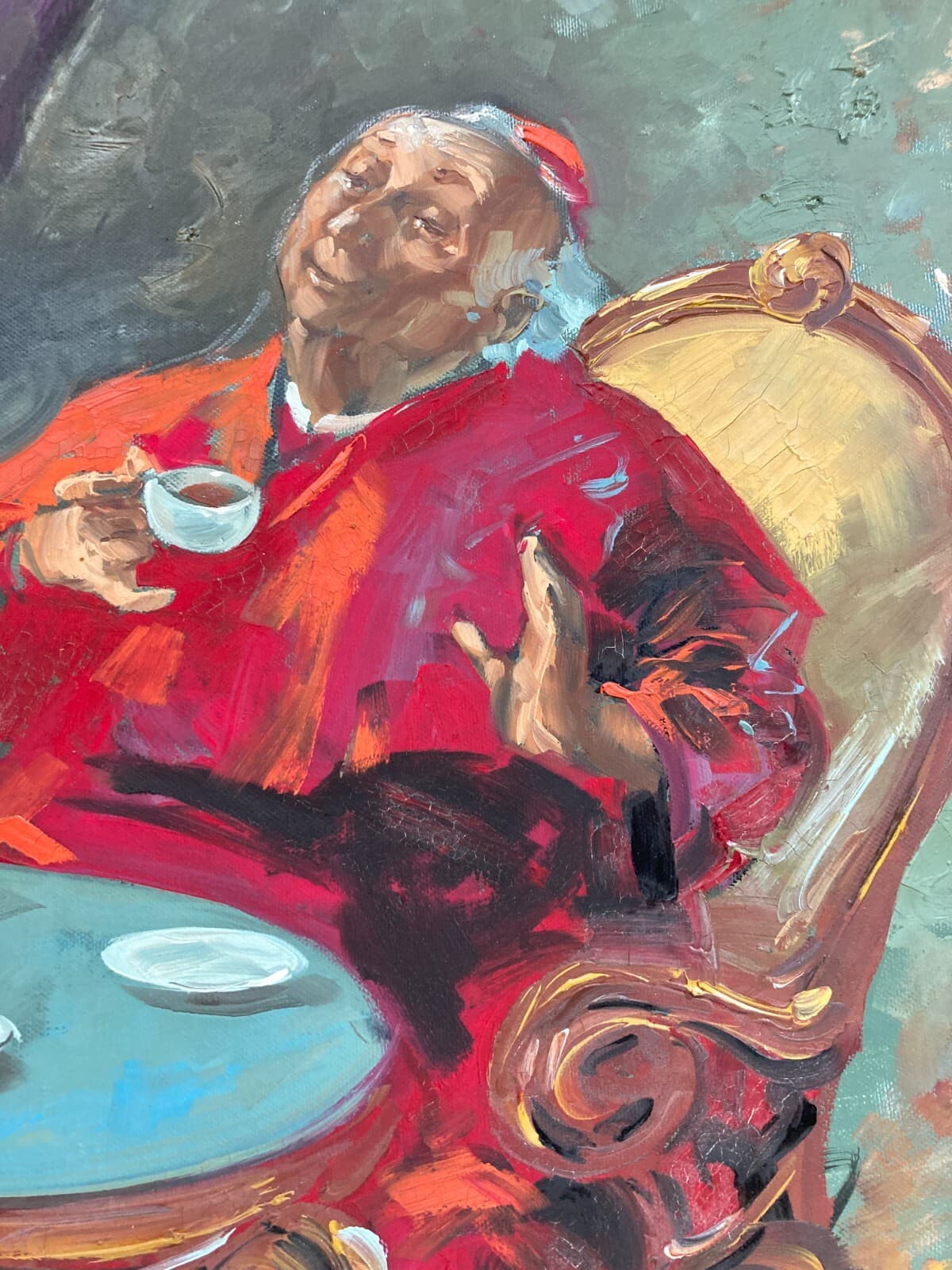 Arte, Piacevole Scena Galante Con Un Alto Prelato. Artista: Nino Salvadori