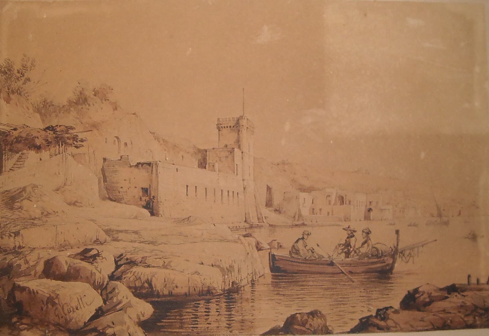 Arte Napoletana Dell'800: Posillipo, Veduta Panoramica Di Carelli