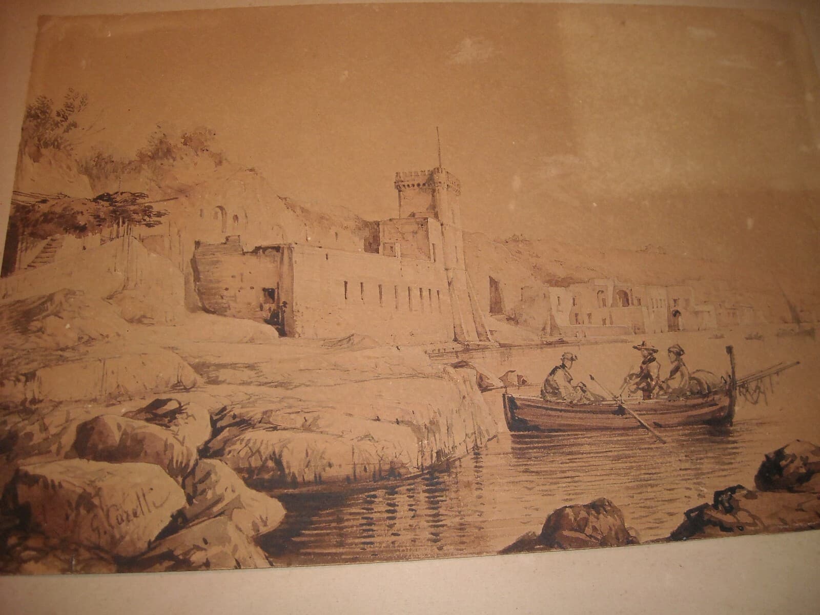 Arte Napoletana Dell'800: Posillipo, Veduta Panoramica Di Carelli