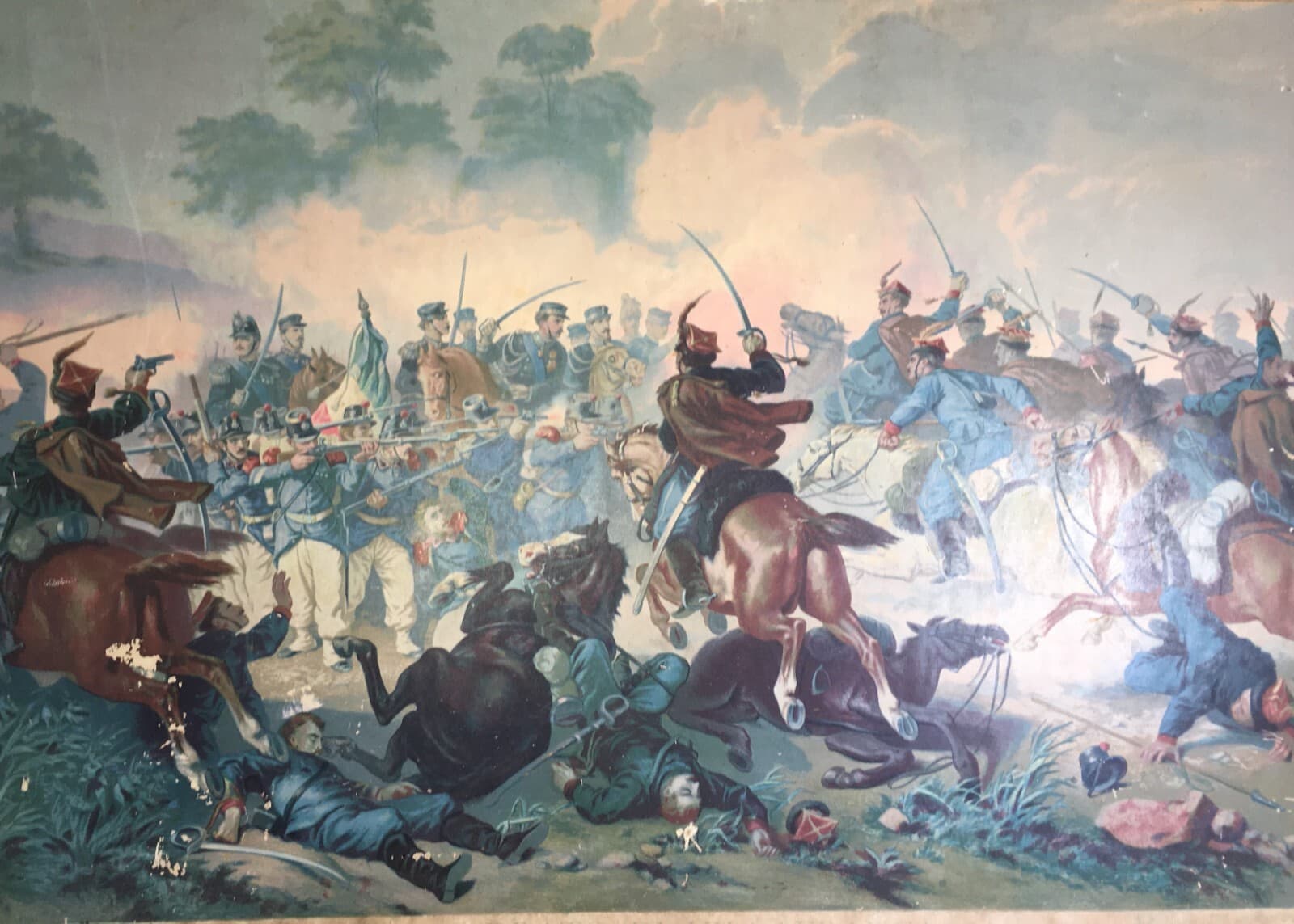 Il Quadrato Di Villafranca: Grande Cromolitografia Risorgimentale Di Stanislao Grimaldi