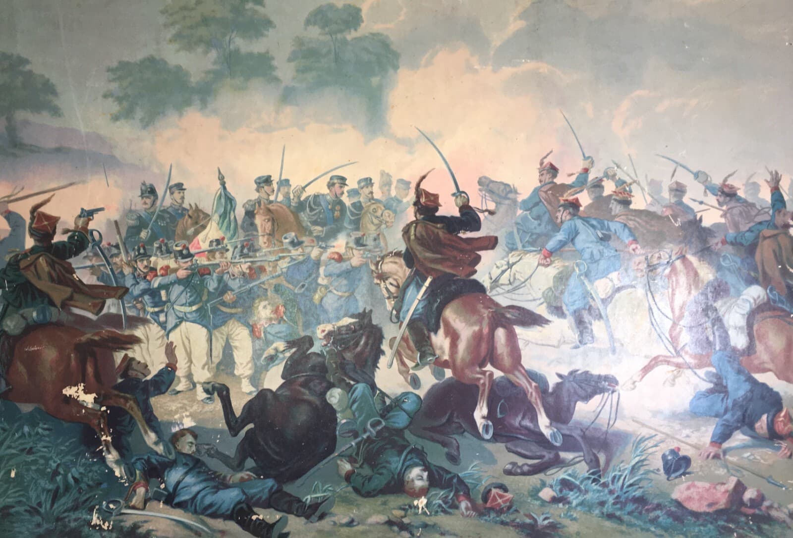 Il Quadrato Di Villafranca: Grande Cromolitografia Risorgimentale Di Stanislao Grimaldi