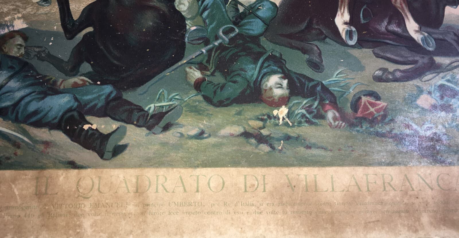 Il Quadrato Di Villafranca: Grande Cromolitografia Risorgimentale Di Stanislao Grimaldi