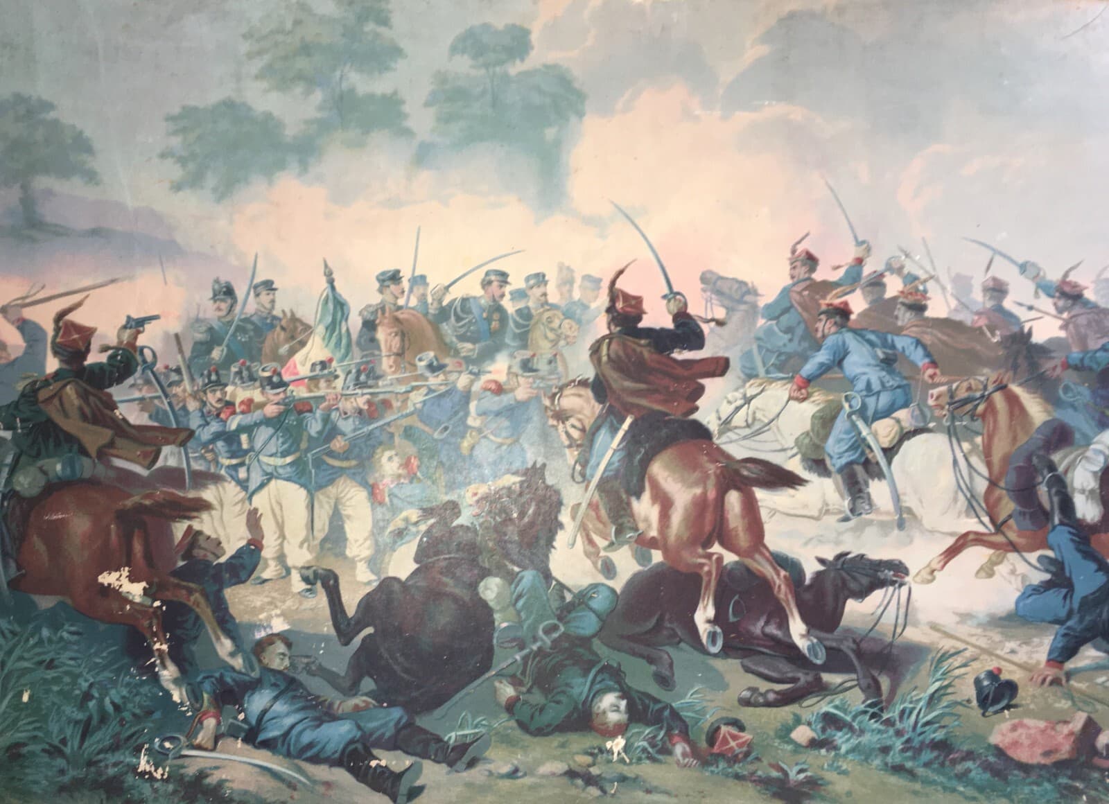 Il Quadrato Di Villafranca: Grande Cromolitografia Risorgimentale Di Stanislao Grimaldi