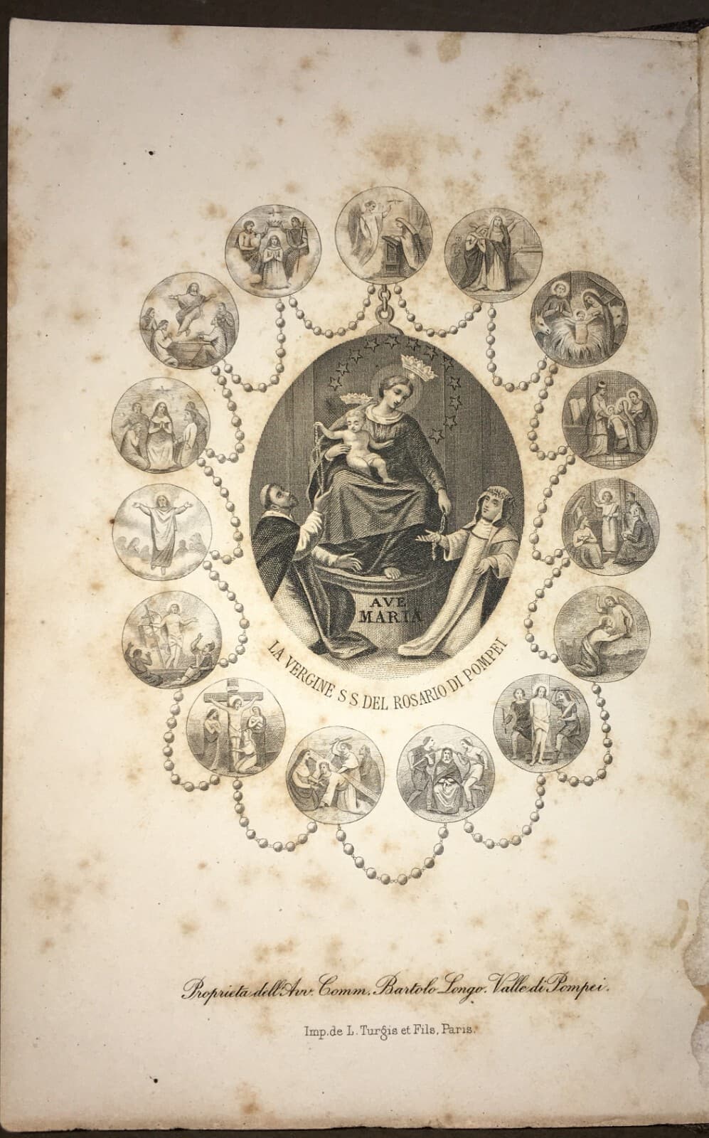 Arte Popolare Devozionale: Madonna Del Rosario Di Pompei, Bartolo Longo, Turgis, Fine '800