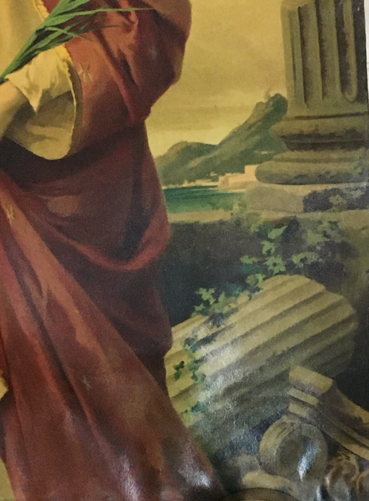 Antica Stampa Devozionale: Santa Lucia, Grande Cromolitografia, Siracusa