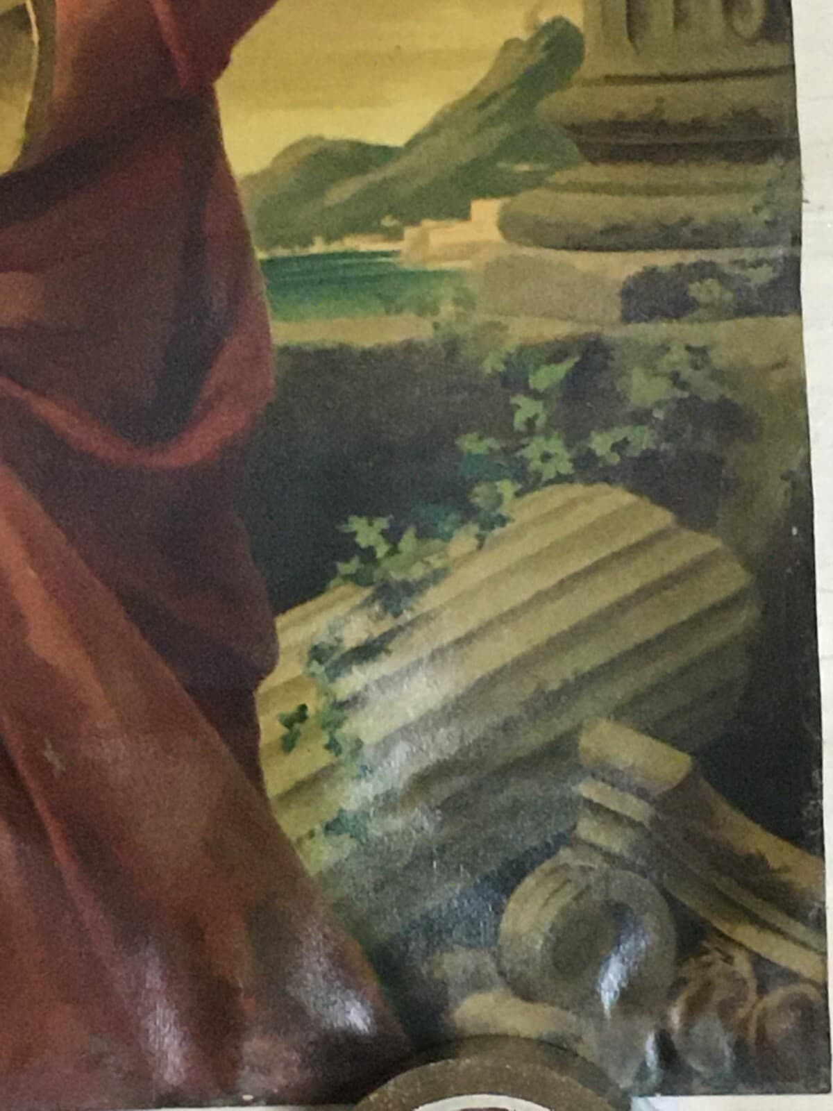 Antica Stampa Devozionale: Santa Lucia, Grande Cromolitografia, Siracusa