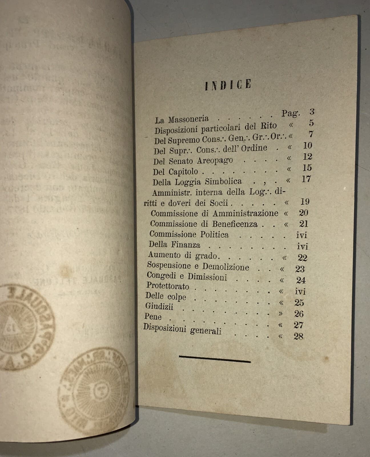 Massoneria, Puglia, Bari, Statuto Tellone Bruto: Antica Edizione Autenticata, 1877