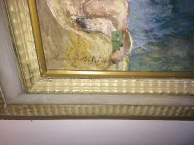 Puglia, Isole Tremiti: Grotta Delle Viole. Dipinto d'Epoca Di Luigi Schingo, 1950