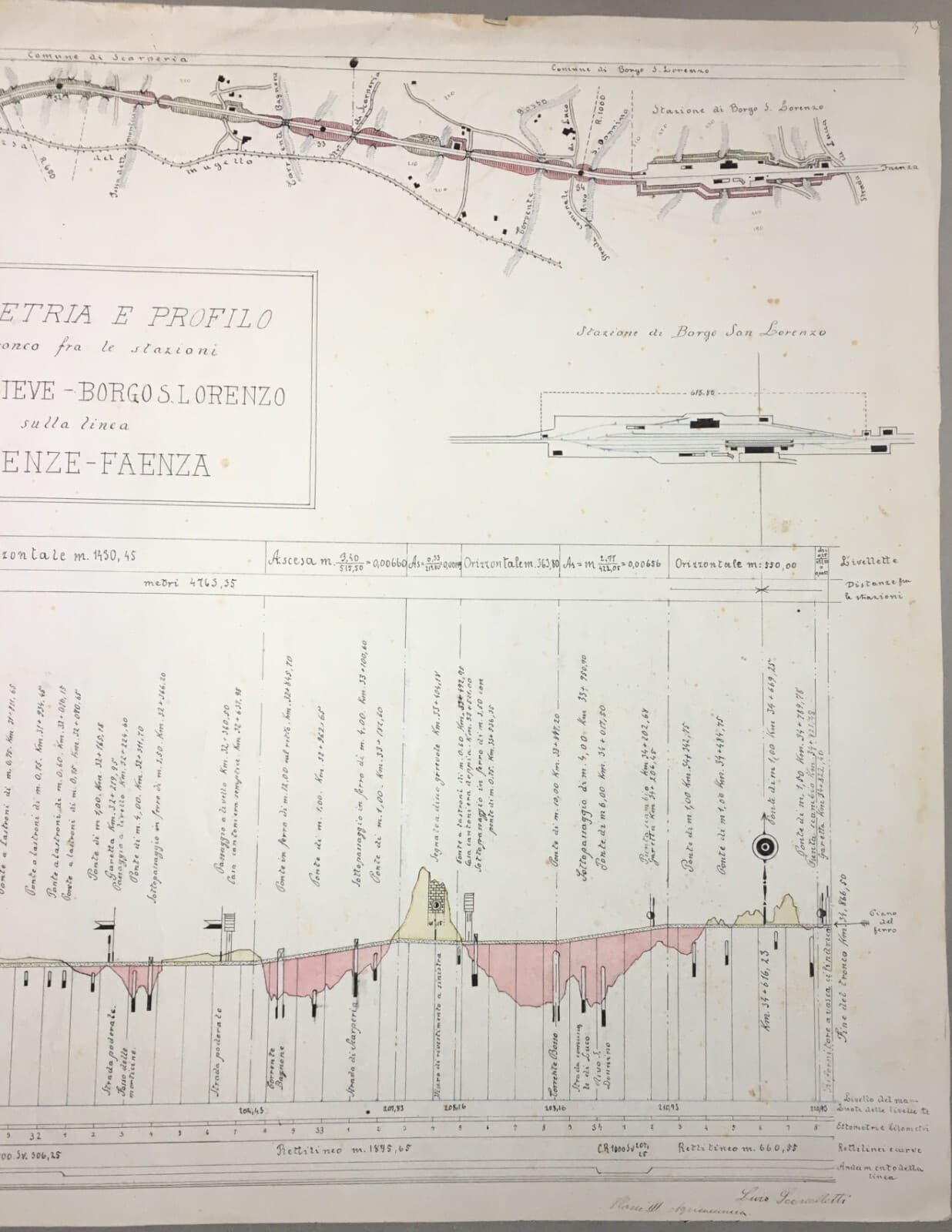 Ferrovie, Treni, Stazioni: Progetto Planimetria Linea Firenze Faenza