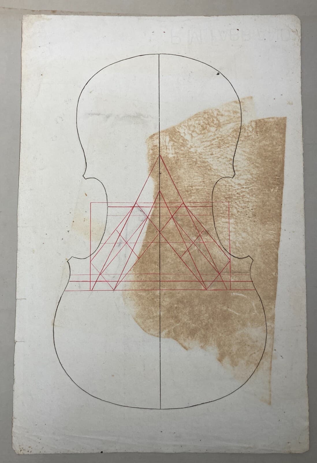 Musica: Liuteria, Antichi Progetti Di Violino. Disegni Originali Su Due Fogli d'Epoca.