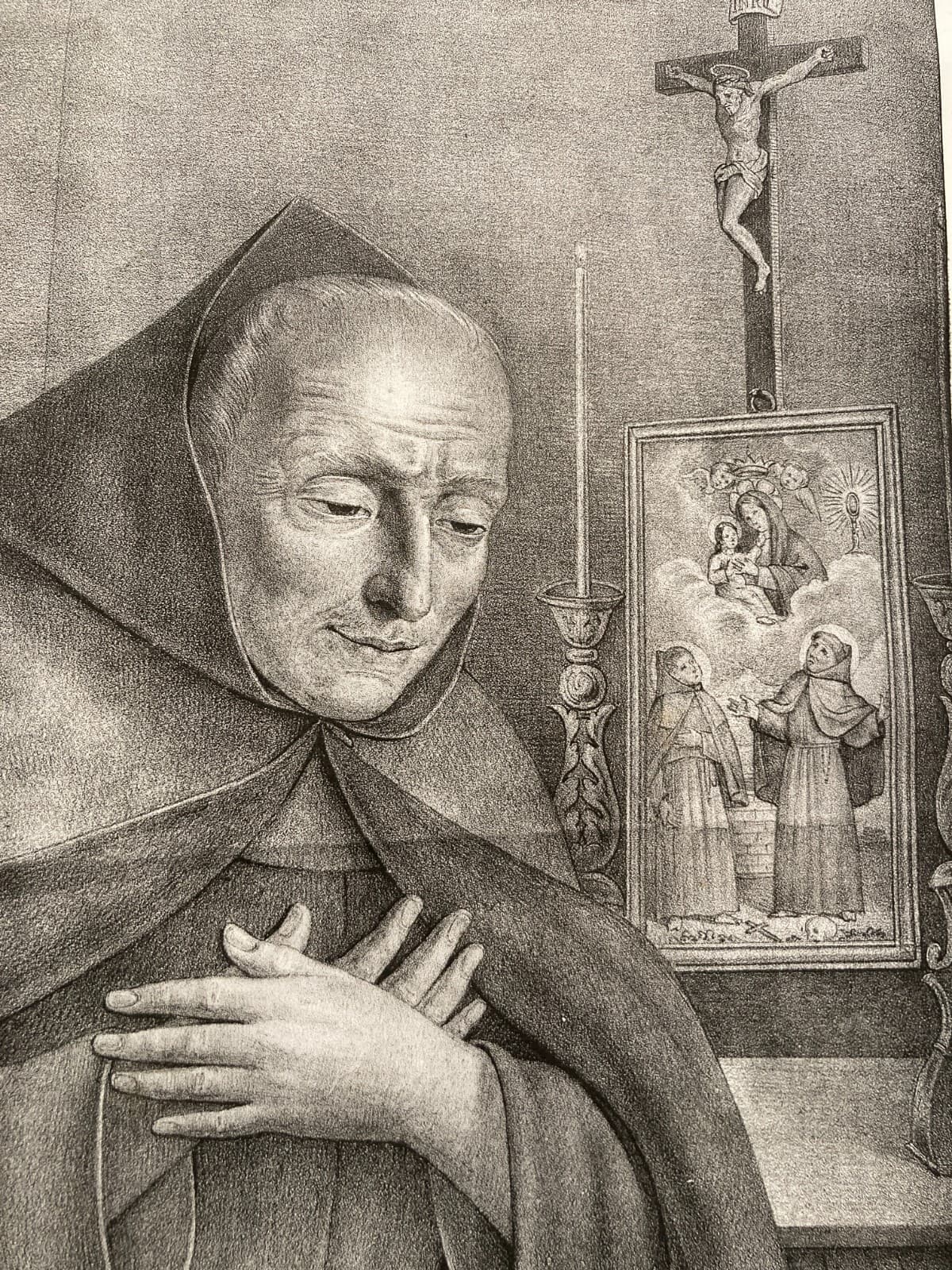 Vera Effigie Del Venerabile Servo Di Dio Frate Egidio Da S. Giuseppe, Litografia Del XIX Secolo