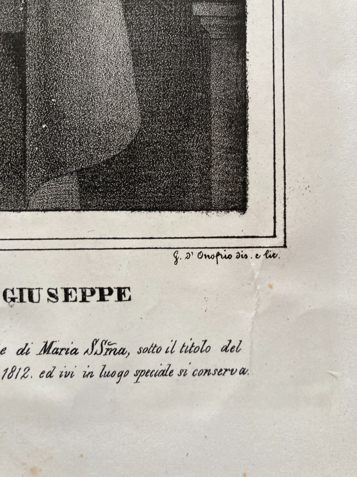 Vera Effigie Del Venerabile Servo Di Dio Frate Egidio Da S. Giuseppe, Litografia Del XIX Secolo