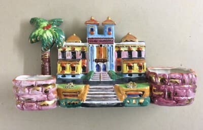 Arte Della Ceramica, Decorativo Soprammobile Pubblicitario Casino Di Sanremo, '900