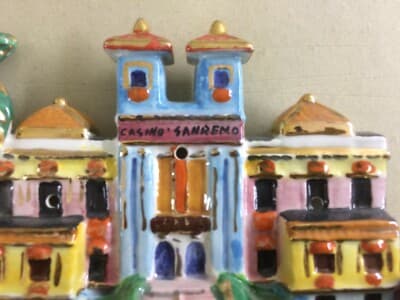 Arte Della Ceramica, Decorativo Soprammobile Pubblicitario Casino Di Sanremo, '900