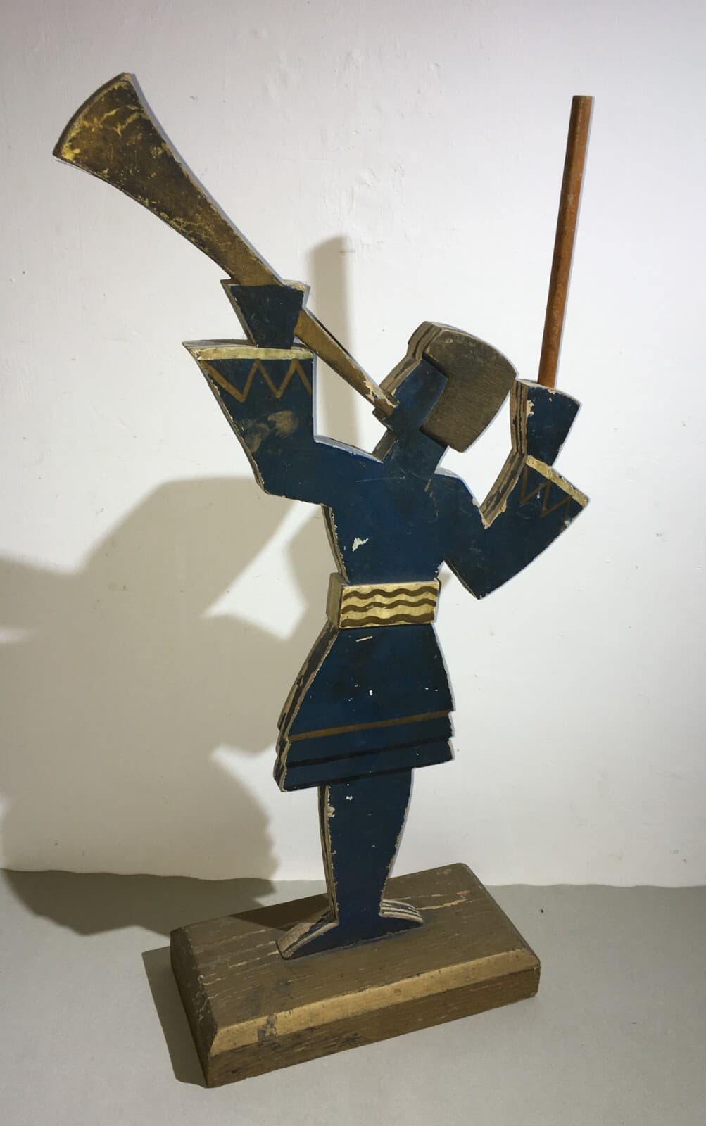 Scultura Futurista In Legno Di Trombettiere, Ambito Fortunato Depero