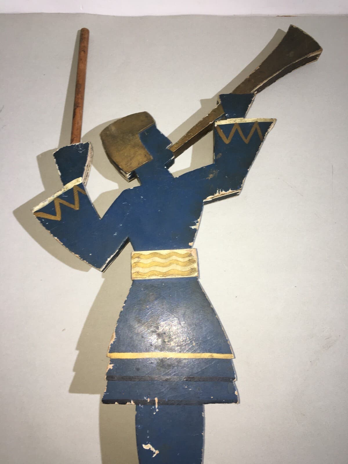 Scultura Futurista In Legno Di Trombettiere, Ambito Fortunato Depero