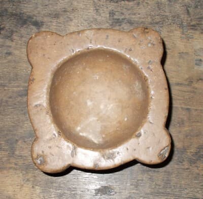 Antico Mortaio Scolpito In Pietra Per Farmacia E Cucina, XVII XVIII Secolo