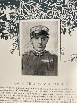 Militaria, Grande Guerra, Artista Francesco Galante, Collegio Militare, Filippo Zuccarello, Patti, '900