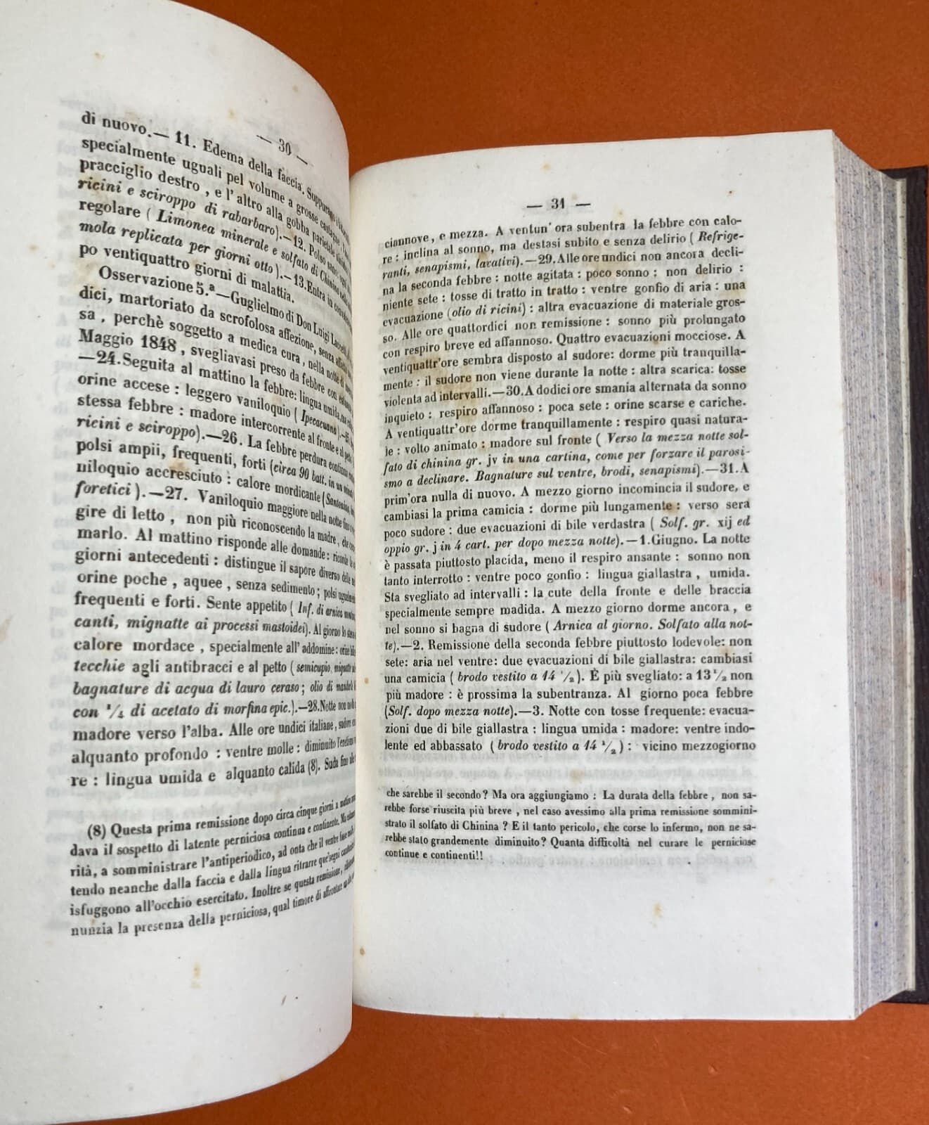 Medicina: Febbri Perniciose, Colera E Casi Clinici A Vasto (Abruzzo). Opere Di Giacinto Barbarotta, 1856 1858