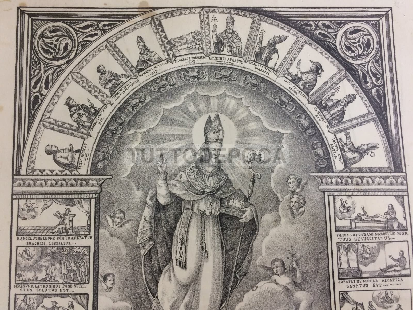 Arte Antica: Stampa Popolare Devozionale Di San Riccardo, Patrono Di Andria