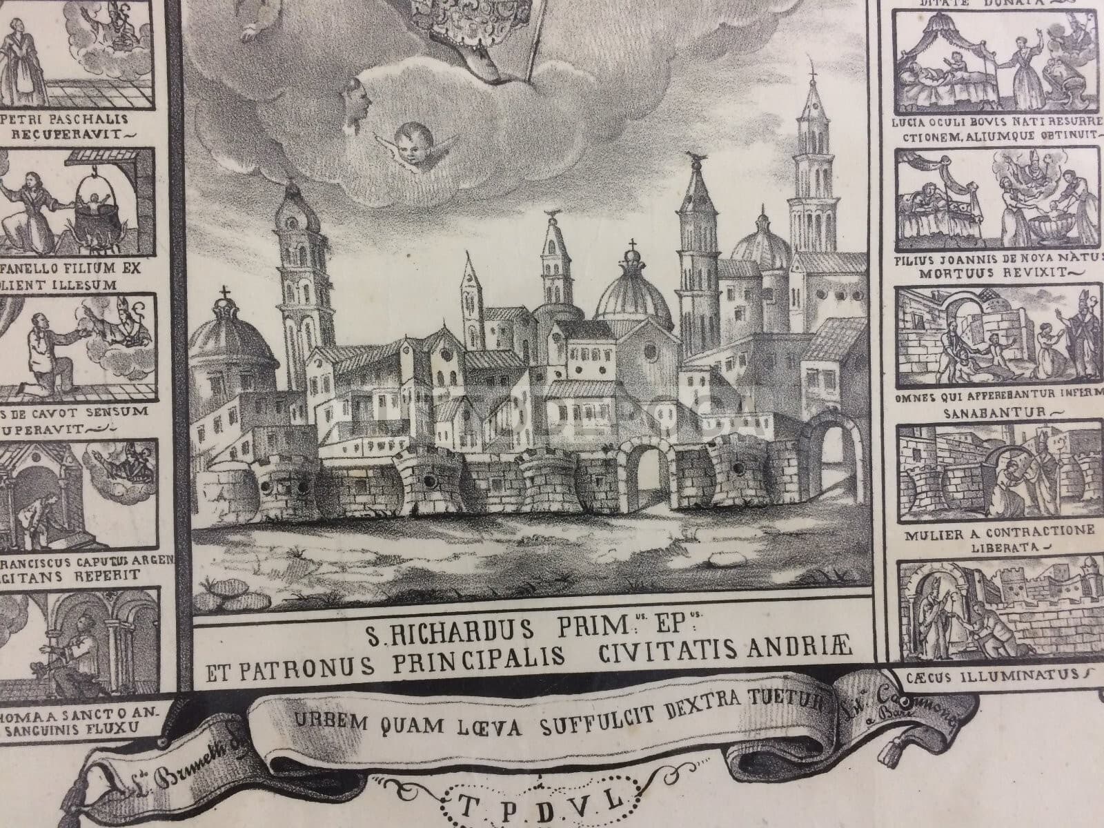 Arte Antica: Stampa Popolare Devozionale Di San Riccardo, Patrono Di Andria