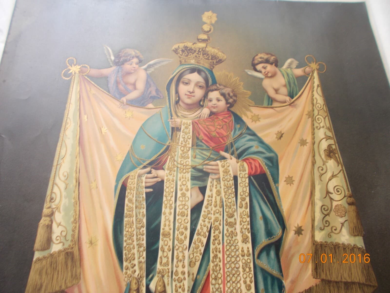 Madonna SS. Dei Martiri Protettrice Di Molfetta   Stampa Cromolitografica Antica