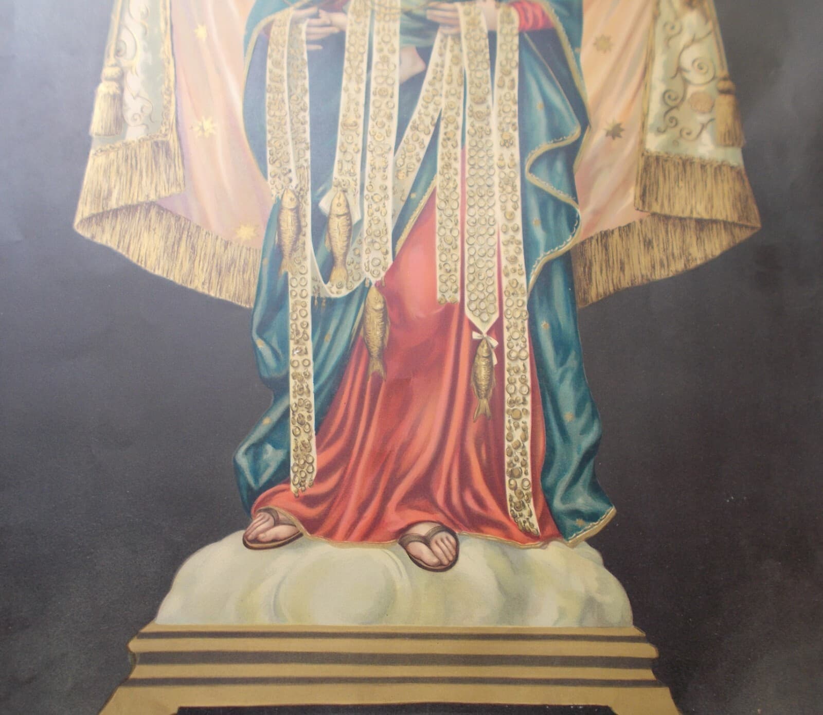 Madonna SS. Dei Martiri Protettrice Di Molfetta   Stampa Cromolitografica Antica