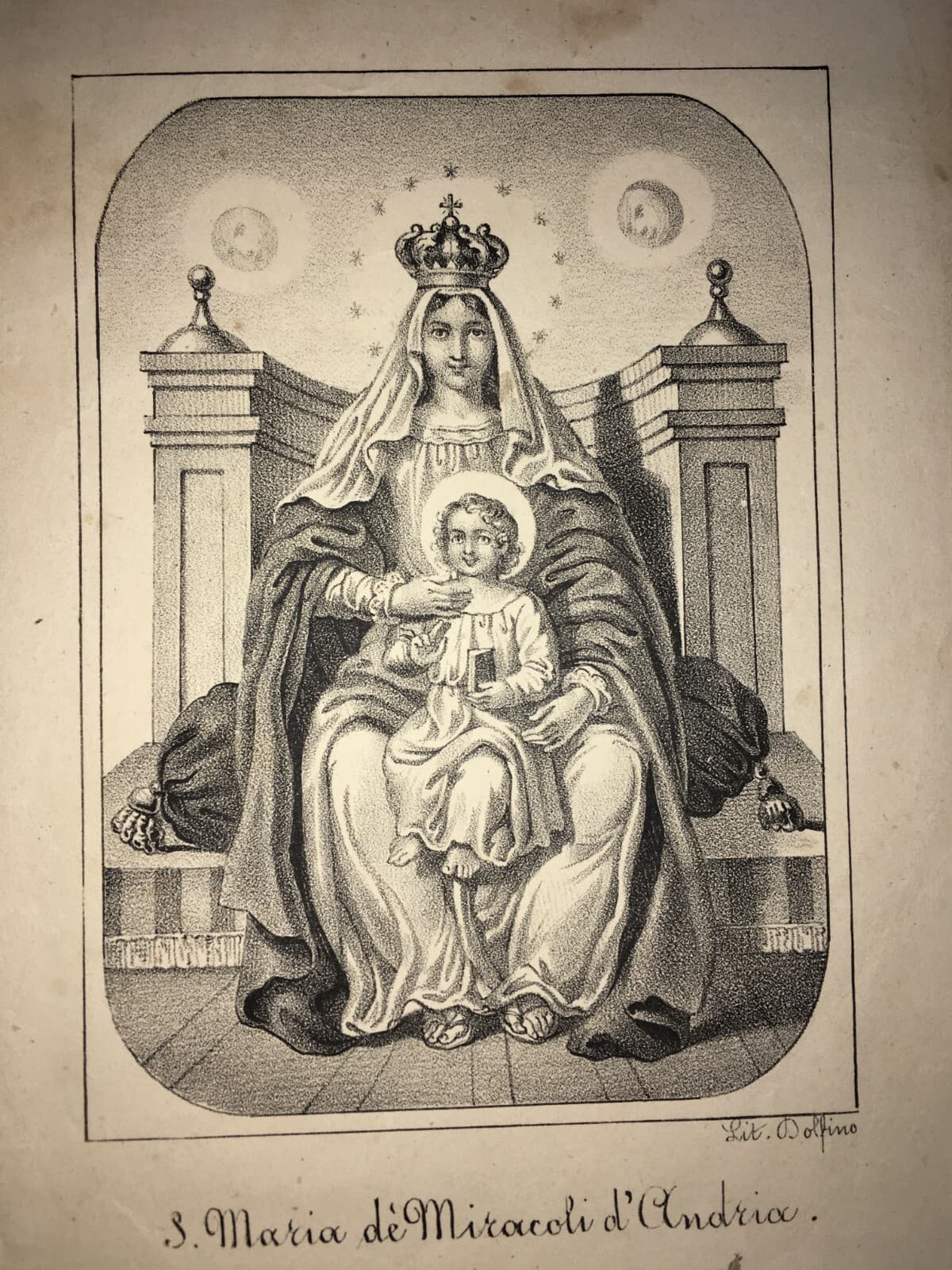 Stampa Popolare Devozionale: S. Maria De' Miracoli d'Andria, Puglia