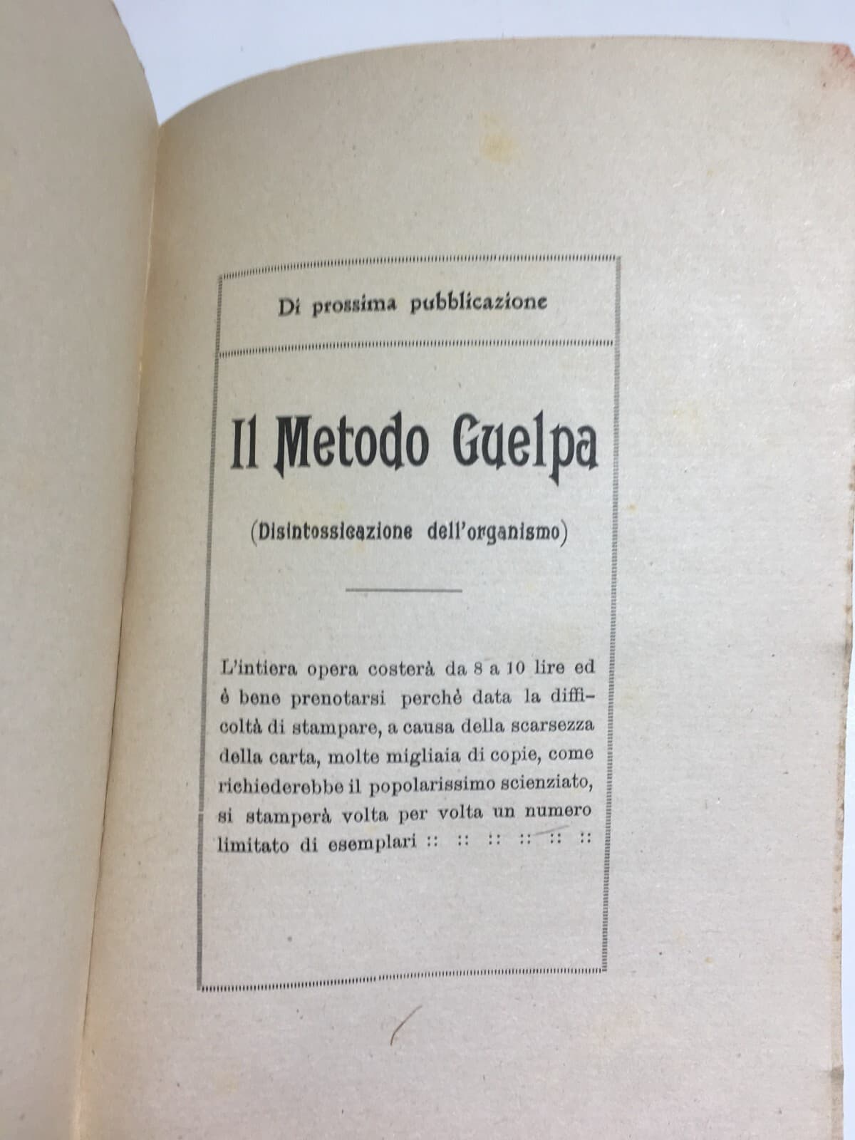 Medicina, Alimentazione, Digiuno, Purga, Cosmesi E Igiene Dei Capelli   G. Guelpa   1917