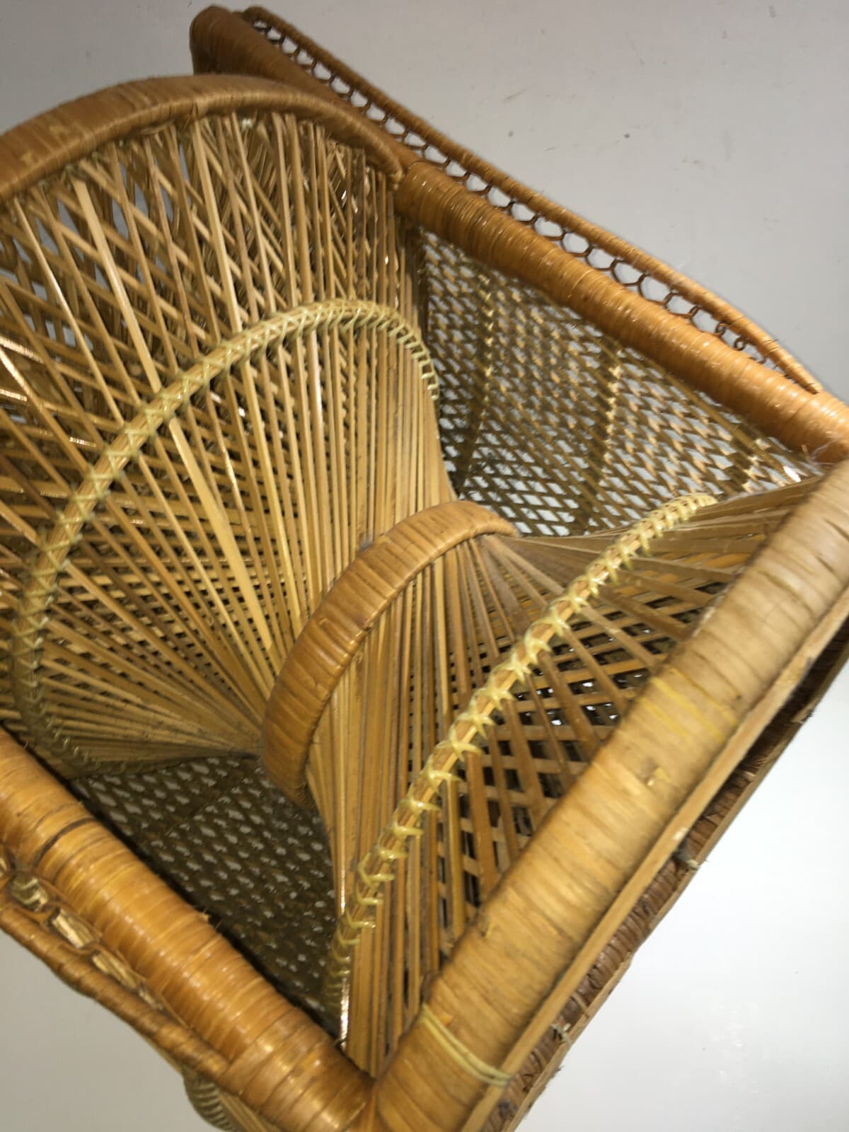 Poltroncina In Vimini Di Design, Stile Giò Ponti