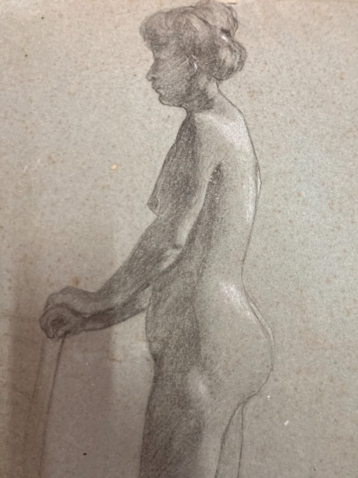 Arte: Suggestivo Nudo Femminile. Antico Disegno Originale, Firmato E Datato 1911