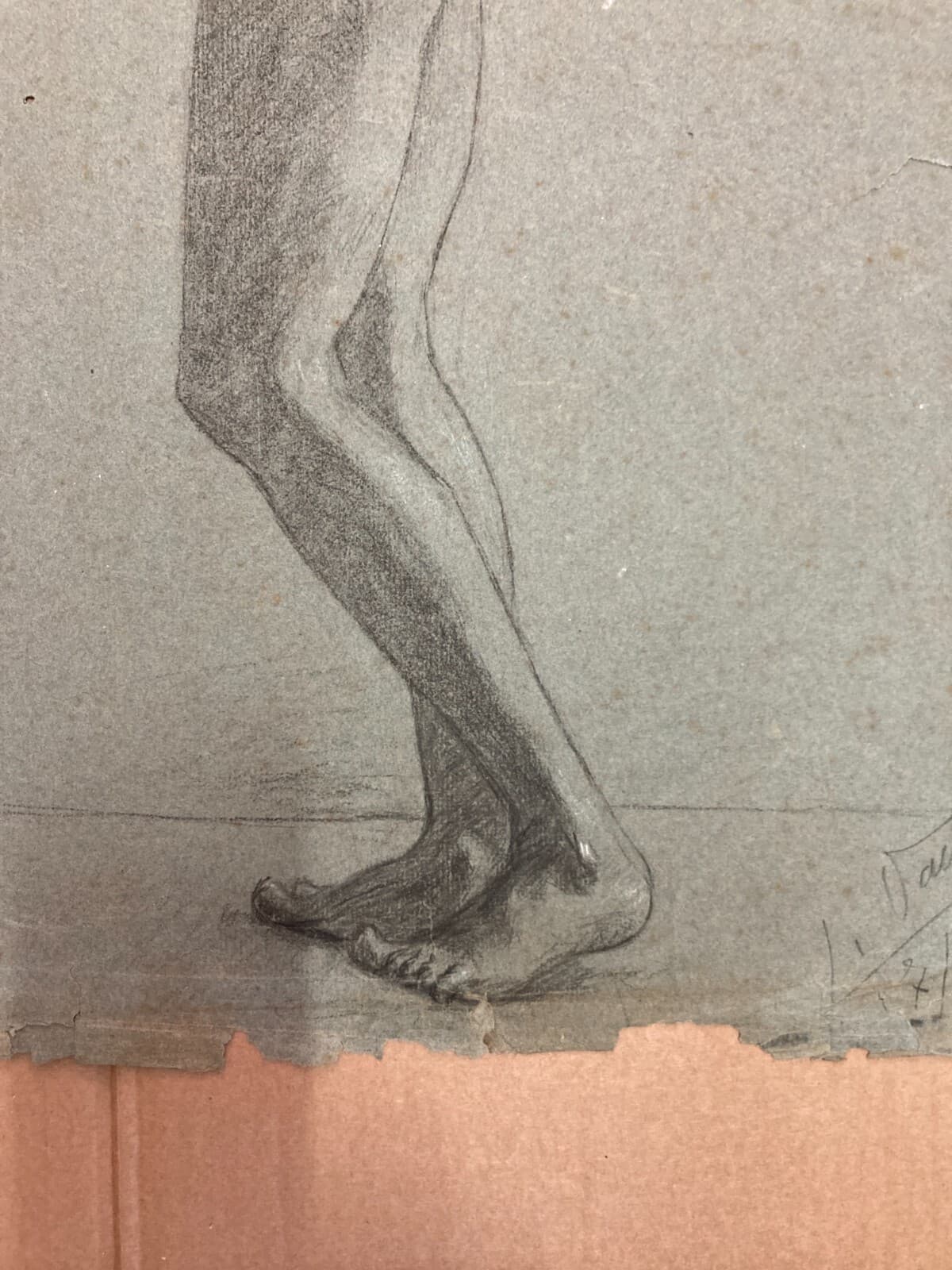 Arte: Suggestivo Nudo Femminile. Antico Disegno Originale, Firmato E Datato 1911
