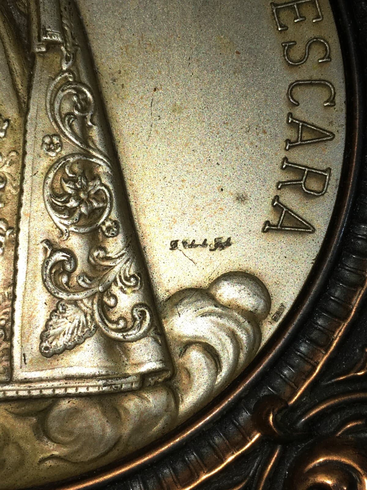 Abruzzo, Pescara: Iconografia Popolare Devozionale Dell'Addolorata, Piatto Decorativo A Sbalzo