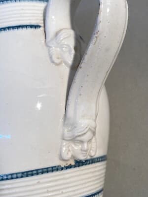 Antica Teiera O Caffettiera In Ceramica Con Decori A Mascherone, Napoli