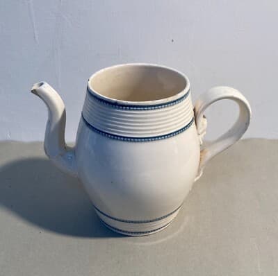 Antica Teiera O Caffettiera In Ceramica Con Decori A Mascherone, Napoli