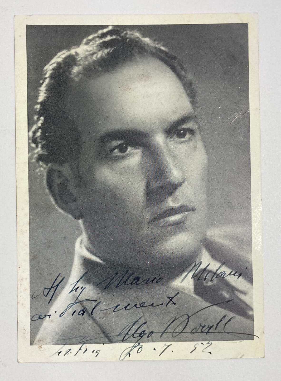 Musica, Musicisti: Ugo Novelli. Fotografia d'Epoca Autografata Con Dedica, Anni '50