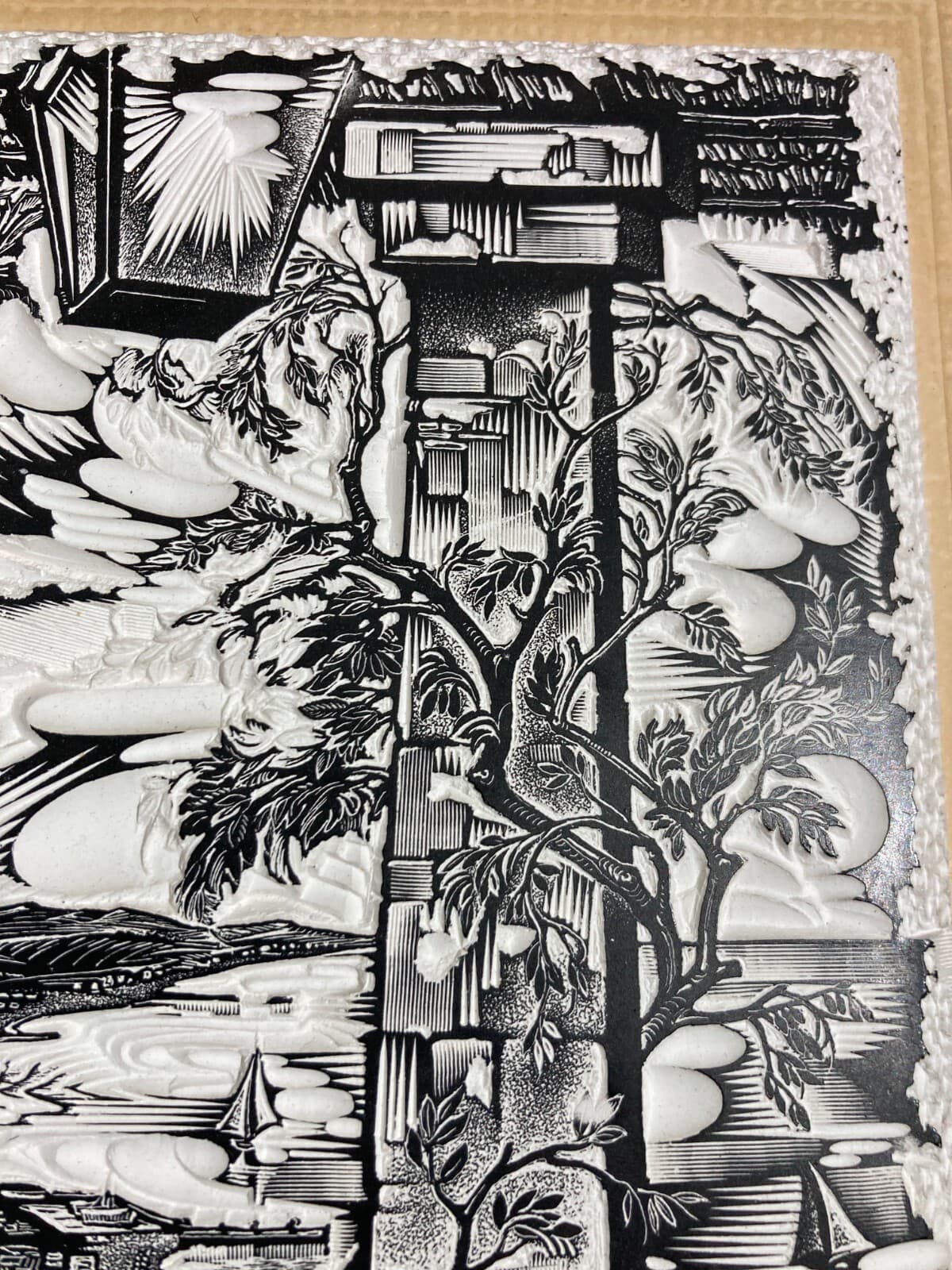 Artistica Opera d'Arte: Veduta Della Riviera Adriatica Con Città Portuale (firma)