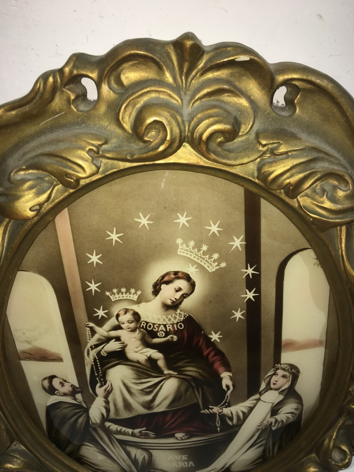 Arte Popolare Devozionale   Madonna Del Rosario   Pompei   Quadro Luminoso A Colori