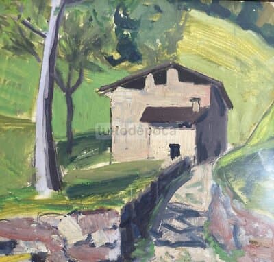 Arte Del Novecento: Suggestivo Paesaggio Espressionista Attribuito A Carlo Zocchi