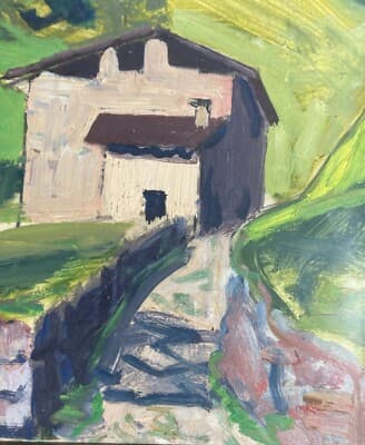 Arte Del Novecento: Suggestivo Paesaggio Espressionista Attribuito A Carlo Zocchi