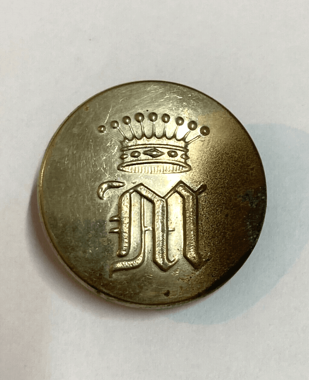 Araldica: Antico Cimelio, Bottone Da Collezione Monogrammato A. Amoroso Napoli