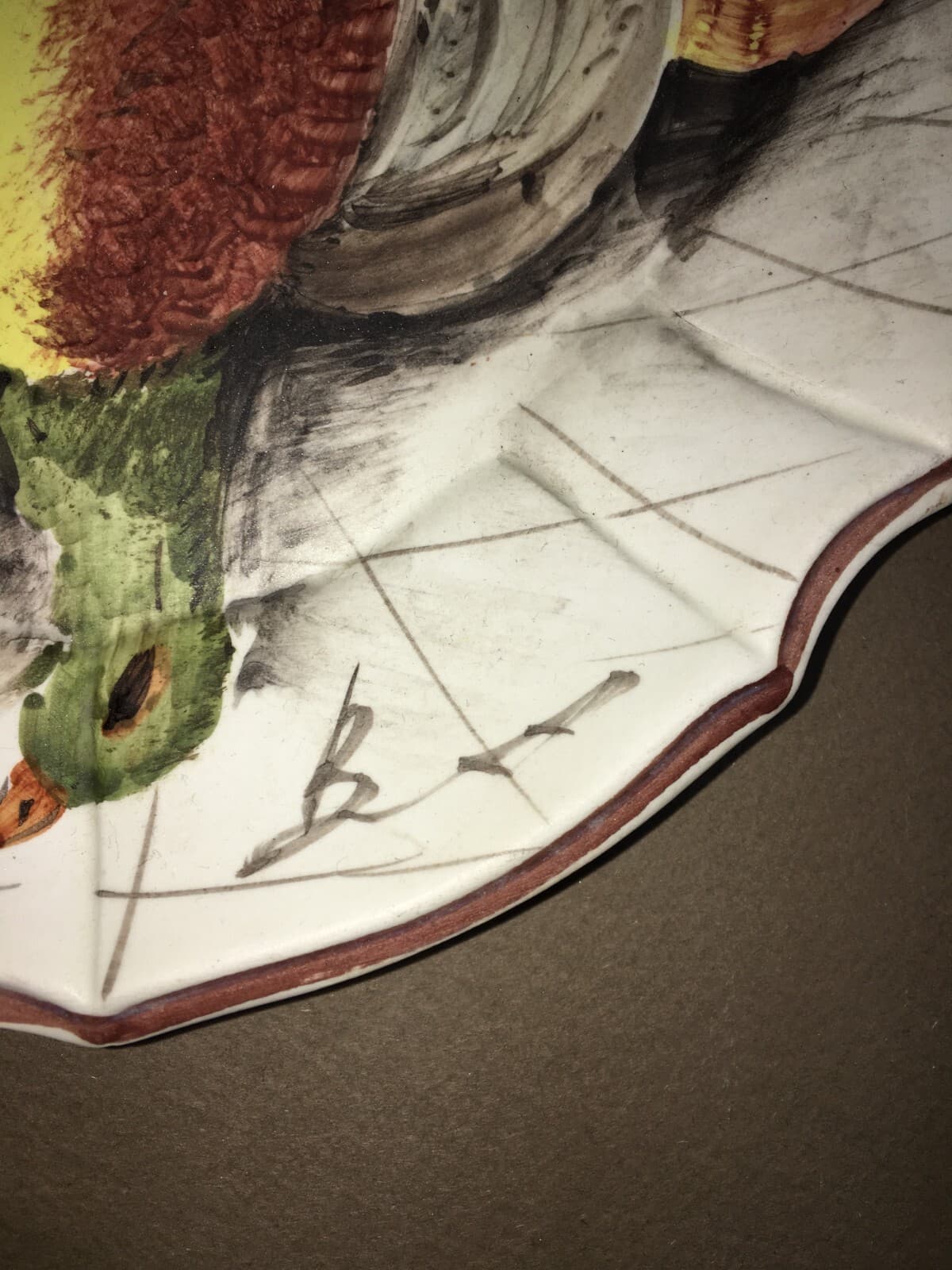 Arte: Ceramica Artistica Di Bassano, Piatto Dipinto Con Natura Morta E Cacciagione