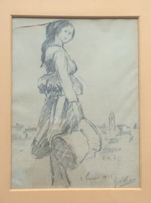 Scanno, Abruzzo: La Scannese. Disegno A Matita Di Gino Albieri (1928)