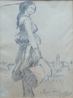 Scanno, Abruzzo: La Scannese. Disegno A Matita Di Gino Albieri (1928)